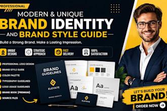 create a modern brand identity and brand style guide