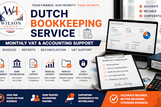 do dutch bookkeeping, vat support, invoice management and accounting service