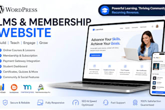 build wordpress lms membership website learndash buddyboss memberpress paid pro