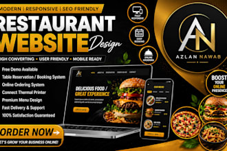 develop a professional restaurant , bakery, or cafe website