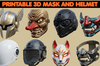 sculpt 3d prop halloween mask wearable armor 3d game helmet cosplay 3d print stl