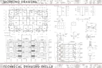 draw architectural 2d floor plans, autocad drawings and blueprints