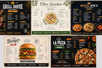 professional restaurant and food menu design
