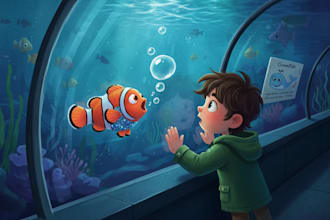 draw whimsical children storybook illustrations with vibrant custom art