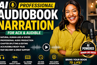 create realistic ai voiceover, audiobook narration for acx audible