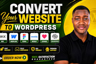 convert or clone squarespace, webflow, lovable, figma, wix to wordpress website