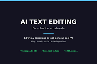 editing e umanizzazione di testi generati con ai