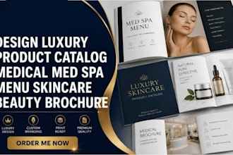 design luxury product catalog medical med spa menu skincare
