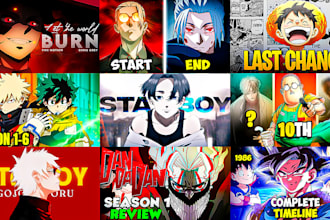 design an amazing amv anime youtube thumbnail