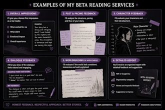 fantasy, suspense and webtoon beta reader