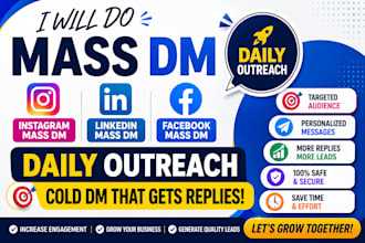 send instagram mass dm linkedin mass dm facebook mass dm daily outreach cold dm