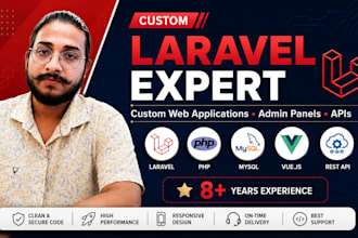 develop a custom laravel website, web application or admin panel