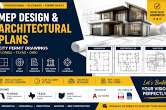 do mep, city permit, architectural plan, permit drawing, texas, ohio