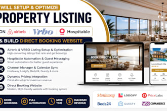 setup property listing on airbnb, vrbo hospitable direct website