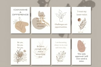 design christian affirmation card or scripture flashcards and prayer journal