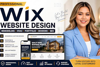 design wix remodeling website, hvac website, portfolio website, booking website