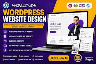 create a personal portfolio website with wordpress, full website creation