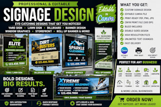 design lawn care, cleaning, junk removal, pressure washing and event yard sign