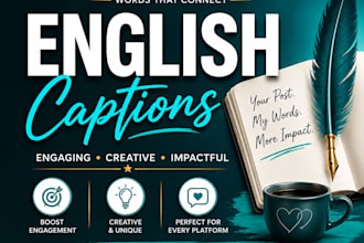 write english captions and hashtags