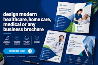 design modern healthcare, home care, medical or any business brochure