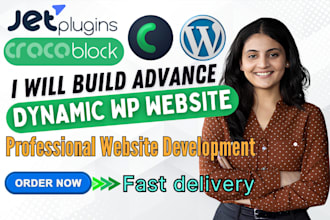 build dynamic wordpress website using crocoblock jetengine and elementor pro
