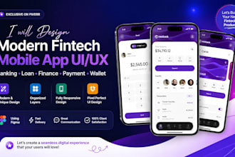 design modern fintech, loan, banking ui ux design with figma