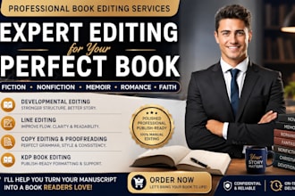copy edit nonfiction ebook self help fiction book proofreading manuscript kdp