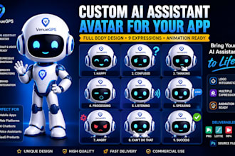 design a custom ai chatbot avatar with expressions and animations for your app