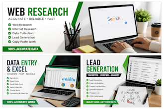 do web research, data collection, lead genration and data entry