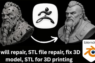 repair modify stl file fix mesh cleanup and  optimize 3d model for 3d printing