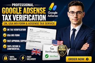 provide UK USA w9 form and google adsense tax verification