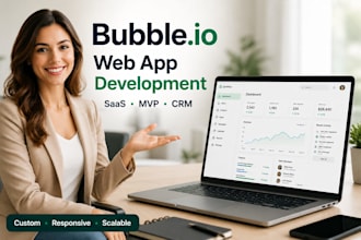 build bubble io web app, saas mvp, CRM, custom web and no code website