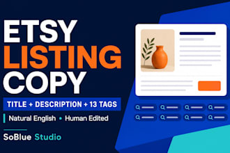 write SEO etsy product titles descriptions and tags