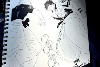 draw custom anime art by request hand drawn and shipped