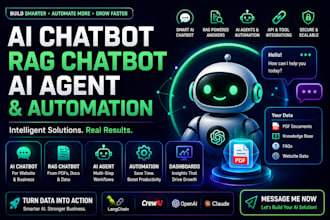 build ai chatbot, rag chatbot, langchain ai agent and automation
