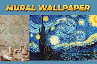 design custom wall mural, wallpaper, wall decal, graffiti for home or business