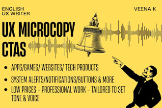 write UX microcopy or ctas for your app, website or product