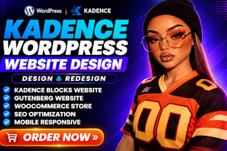 design or redesign wordpress website with kadence blocks and gutenberg