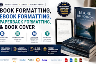 do book formatting, ebook formatting, paperback formatting, and book cover