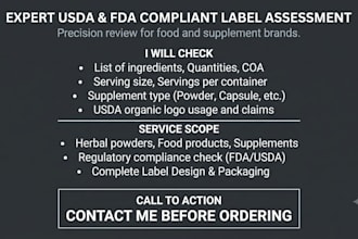 review usda and fda compliant product package label