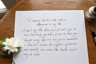 provide neat and professional handwriting services
