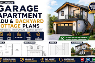 design garage apartment, adu and backyard cottage plans