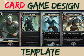 design a print ready card game template for board and tcg games