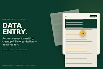 do accurate and fast data entry, formatting, and cleanup