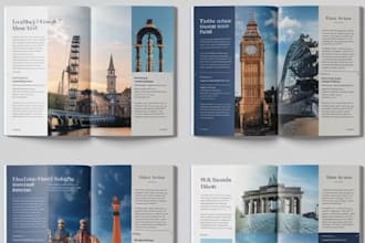 design hospitality company brochure, airbnb property booklet, travel guidebook