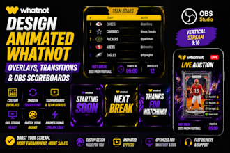 design animated whatnot overlays transitions and obs scoreboards
