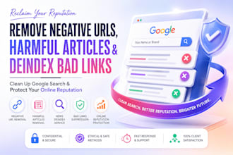 remove negative url, harmful articles, news deindex bad links from google search