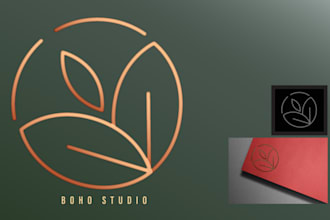 design modern minimalist botanical line art logo