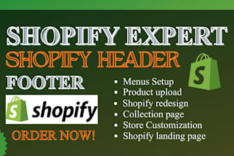 fix redesign customize shopify section homepage header footer product cart page