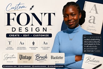 do custom font design, typography logo, fonts and arab font